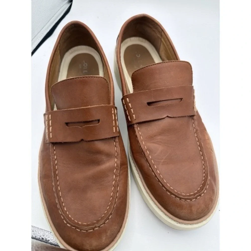 Cole Haan Grand 360 Penny Loafers Men's 13M Brown Leather Slip-On Shoes.    1603